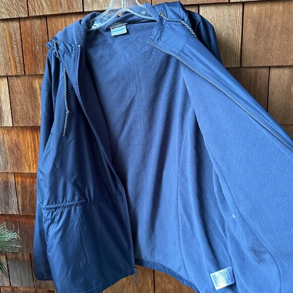 EUC Columbia Navy Blue Fleece Lined Zip Front Hooded Jacket in Women's XXL - Picture 8 of 9